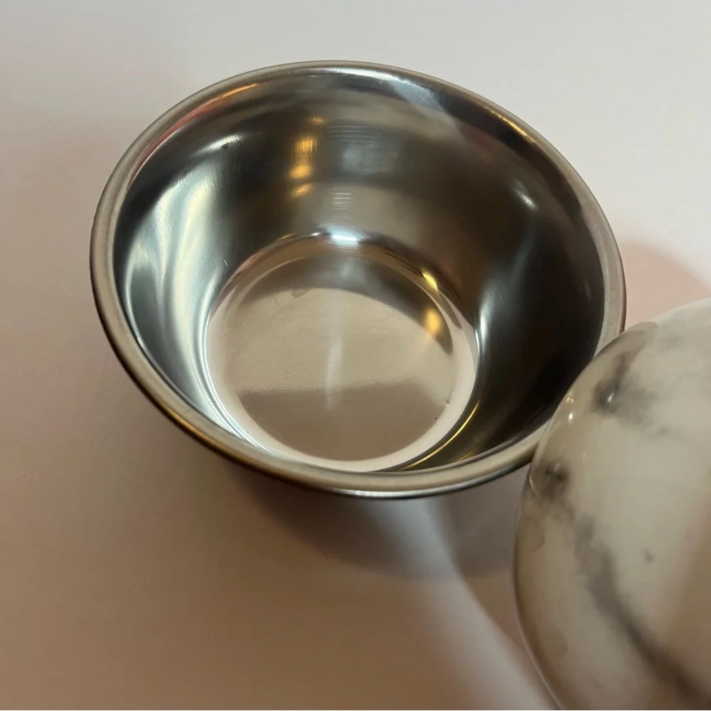 2 Pk Hydro Selecta Pet Bowl with Silicone Feet & HydroFilm 450ML Marble/Gray NEW